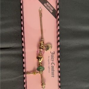 Juicy Couture Gold and Green Charm Bracelet